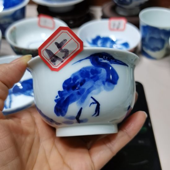 擂***椒杯张学鸿老师青花釉里红