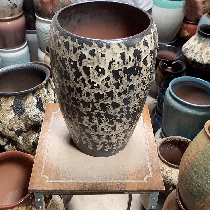 花盆紫砂口19高度33黑察888