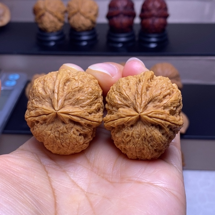 把件文玩核桃高山流水三楞46