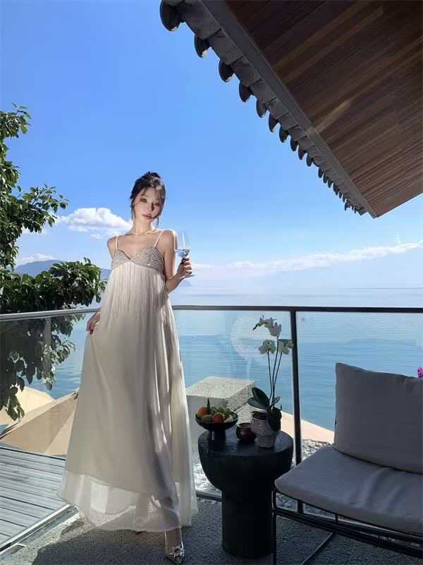 【白色月光】流苏拼接连衣裙