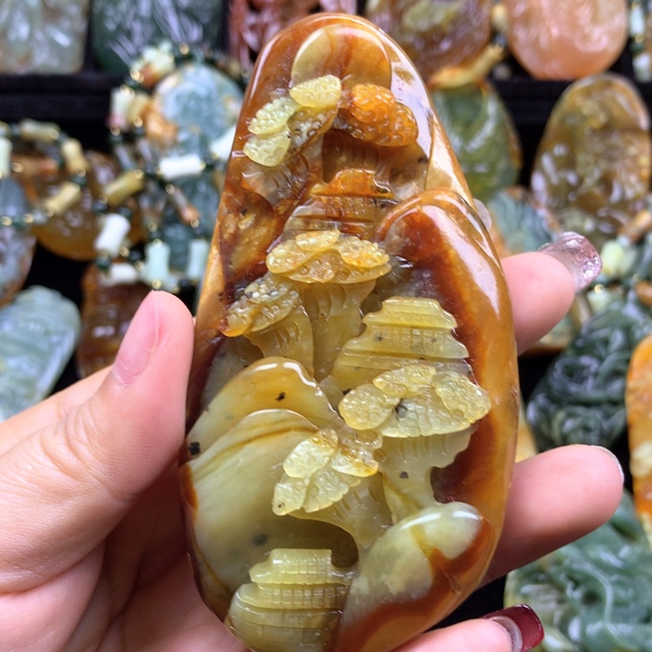 岫玉挂坠未镶嵌挂坠