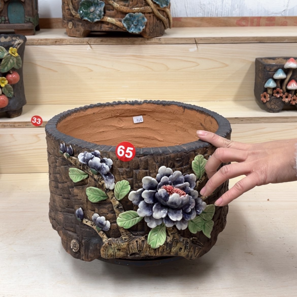 【闪购商品】紫砂花盆65号微瑕内口26×27外高18