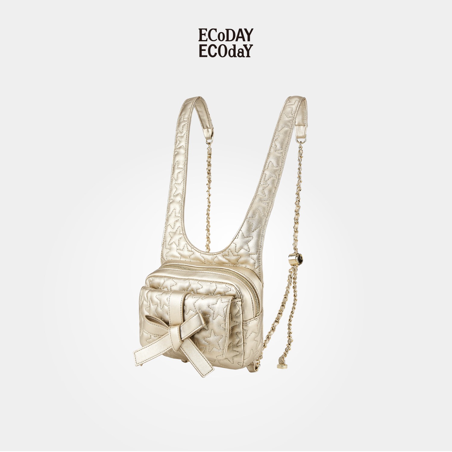 ECODAY双肩包女蝴蝶结链条单肩小包包小众设计高级感旅行通勤