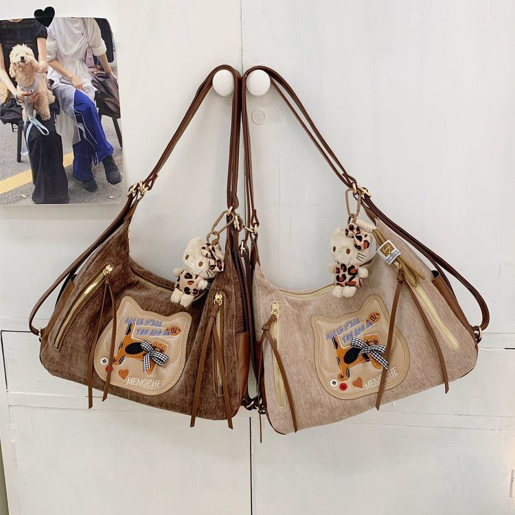 托特包女包休闲复古时尚通勤小众设计潮流女士多功能双肩包斜挎包