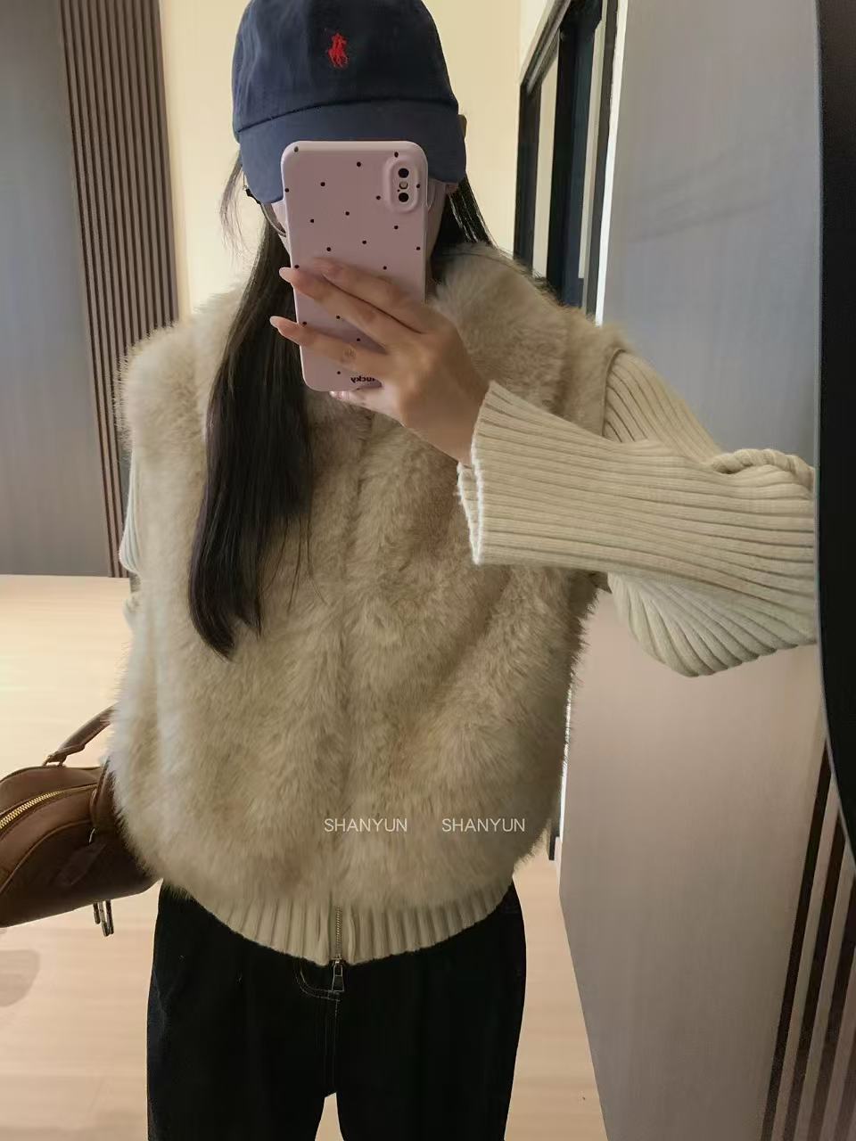 人造皮草 【米妮】全补“毛绒兔叽”毛毛皮草秋冬外套（袖子不可拆卸
