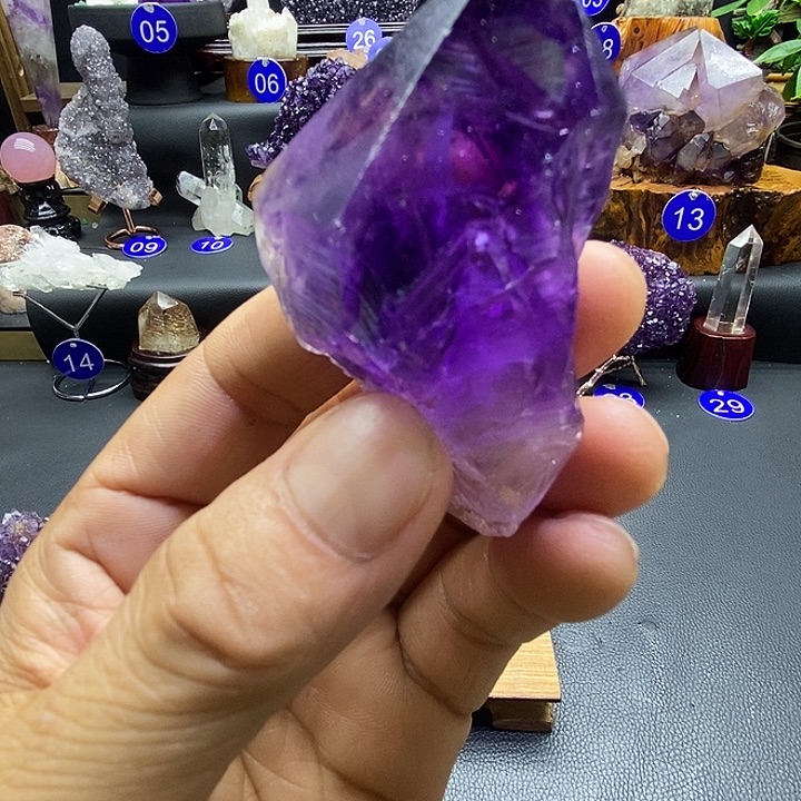 石材天然紫水晶摆件