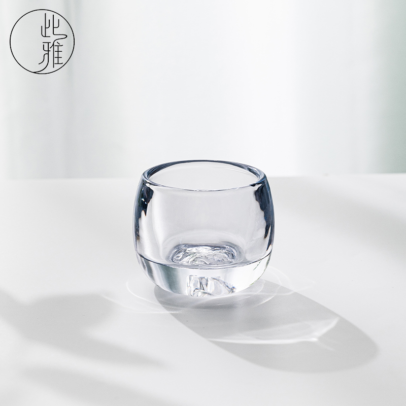 「此雅」水晶主人杯盘龙浮雕送礼扳指杯茶杯耐热加厚手工创意
