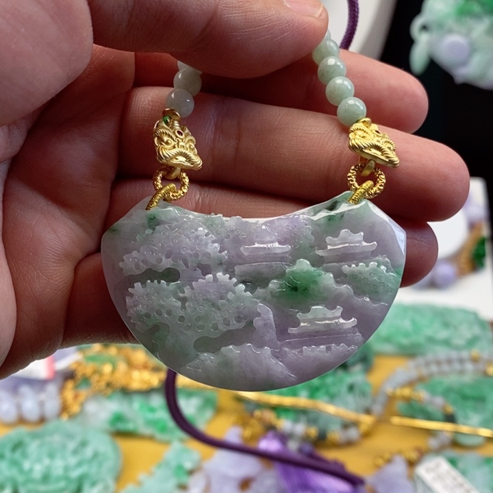 翡翠颈饰未镶嵌翡翠吊坠挂件