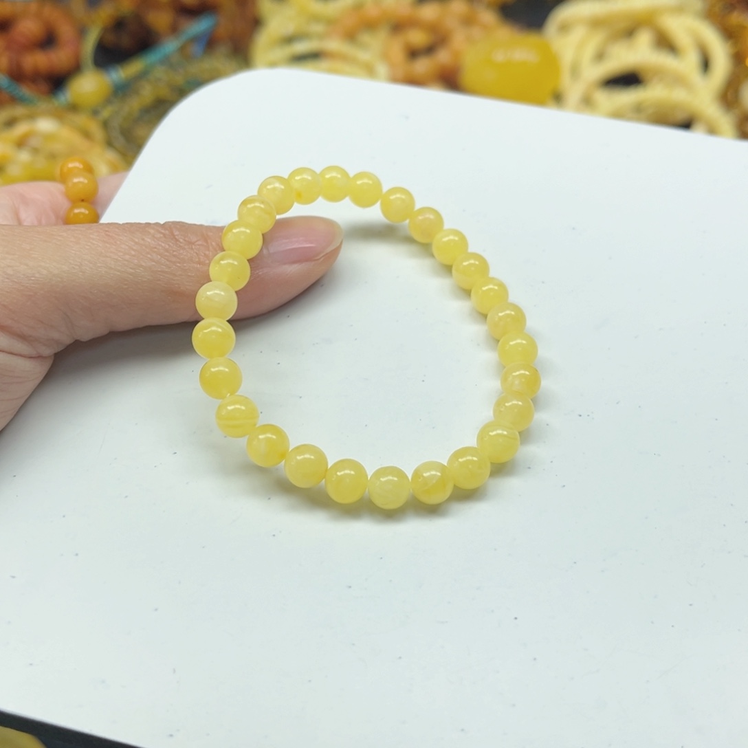 蜜蜡未镶嵌手链蜜蜡手串