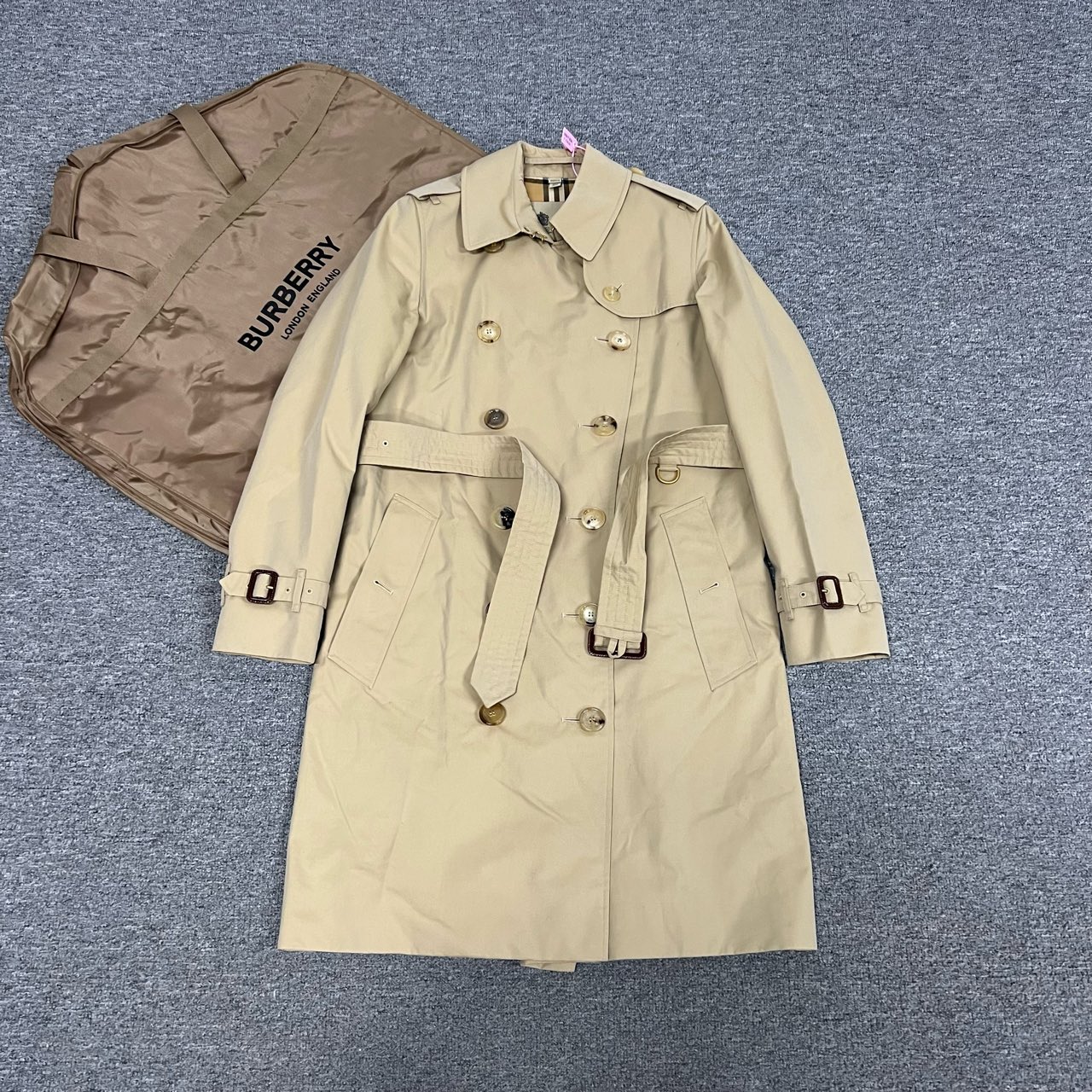 99新 BURBERRY/博柏利 Burberry 风衣uk4 双皇冠肯辛顿