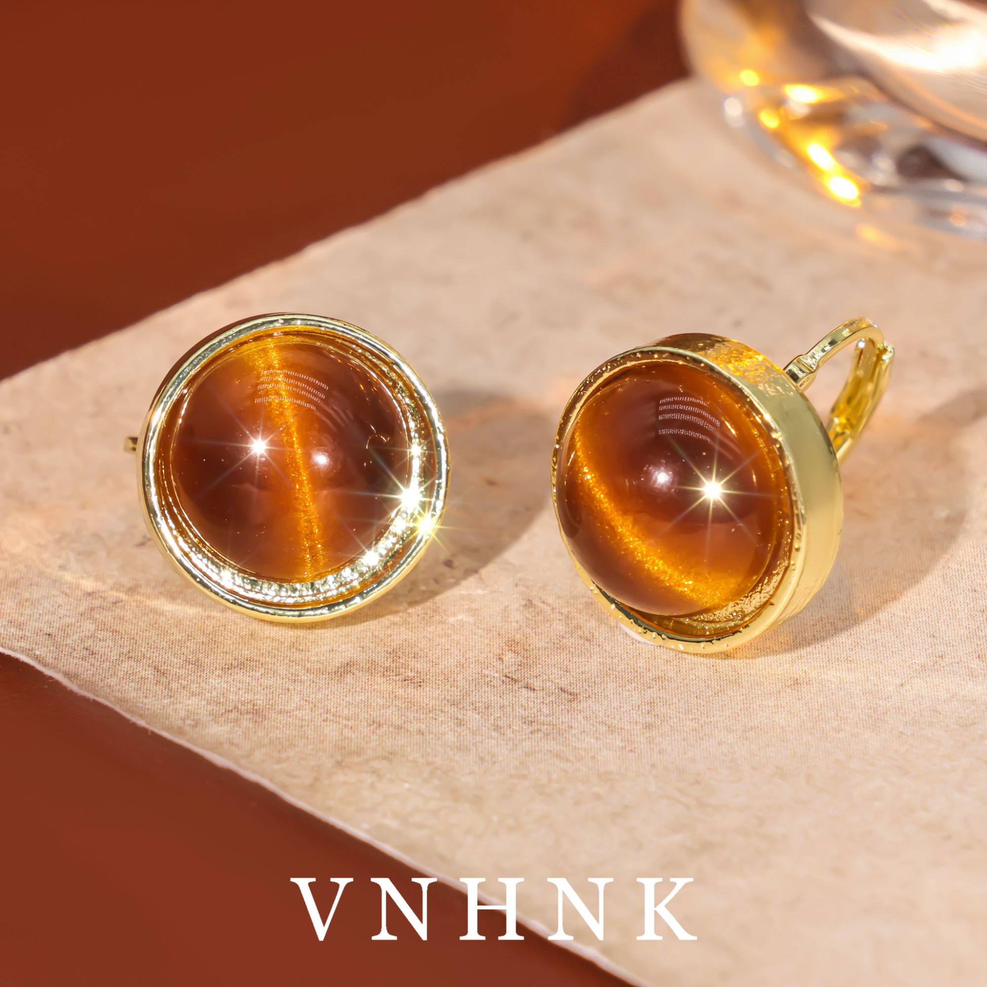 铜合金耳饰 美可儿  G504   金色小众百搭气质耳环