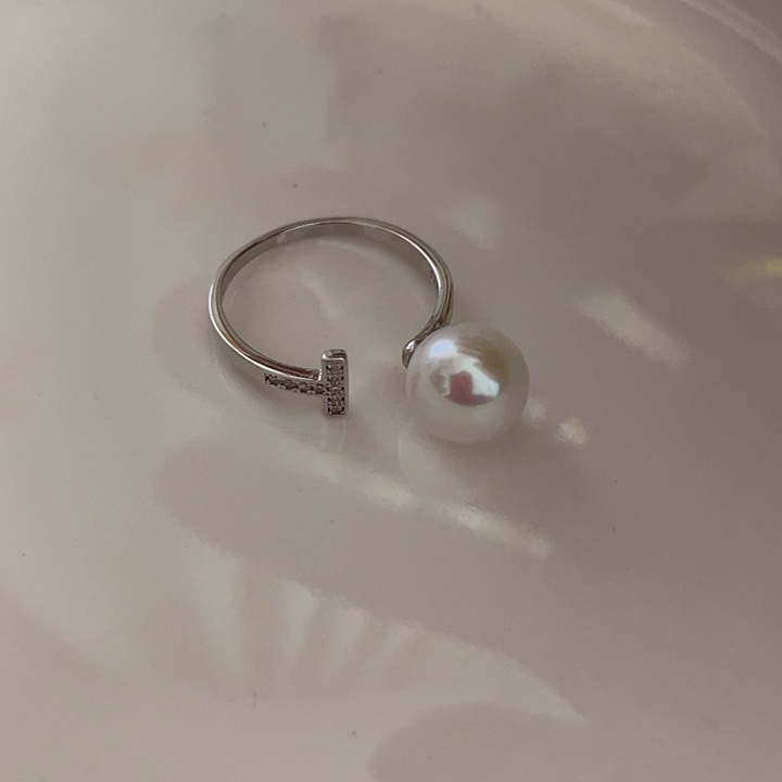 银S925镶嵌淡水珍珠戒指
