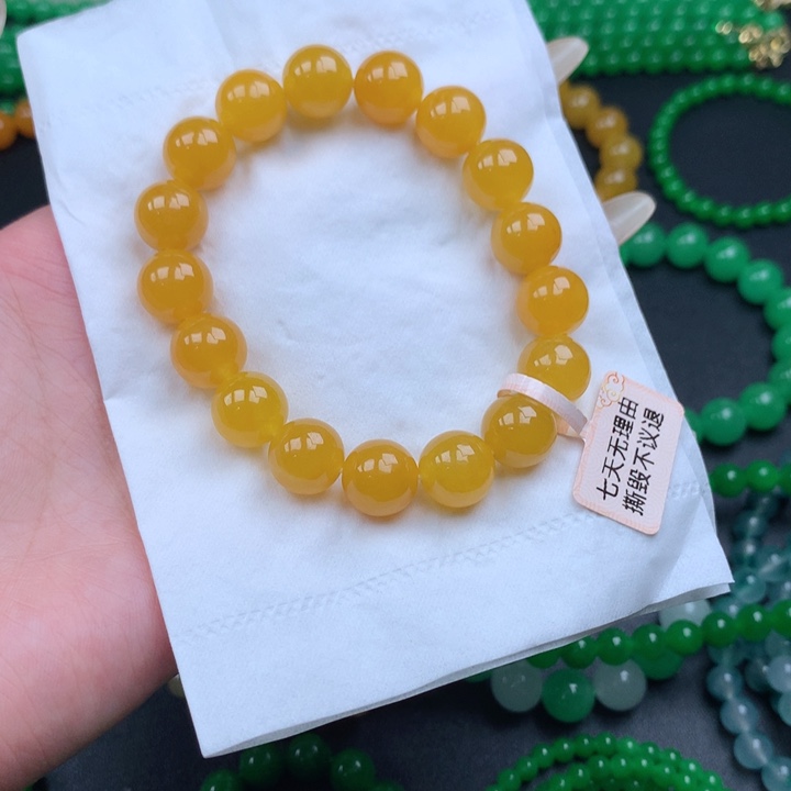 T***楚缅料卡12冰黄手串