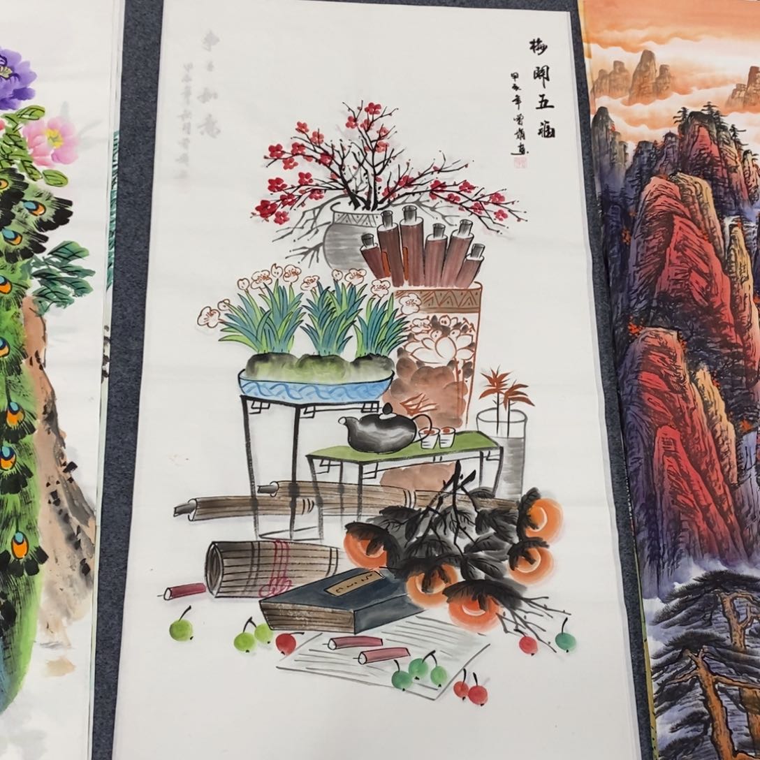 国画尺寸140✖️70四尺手绘国画