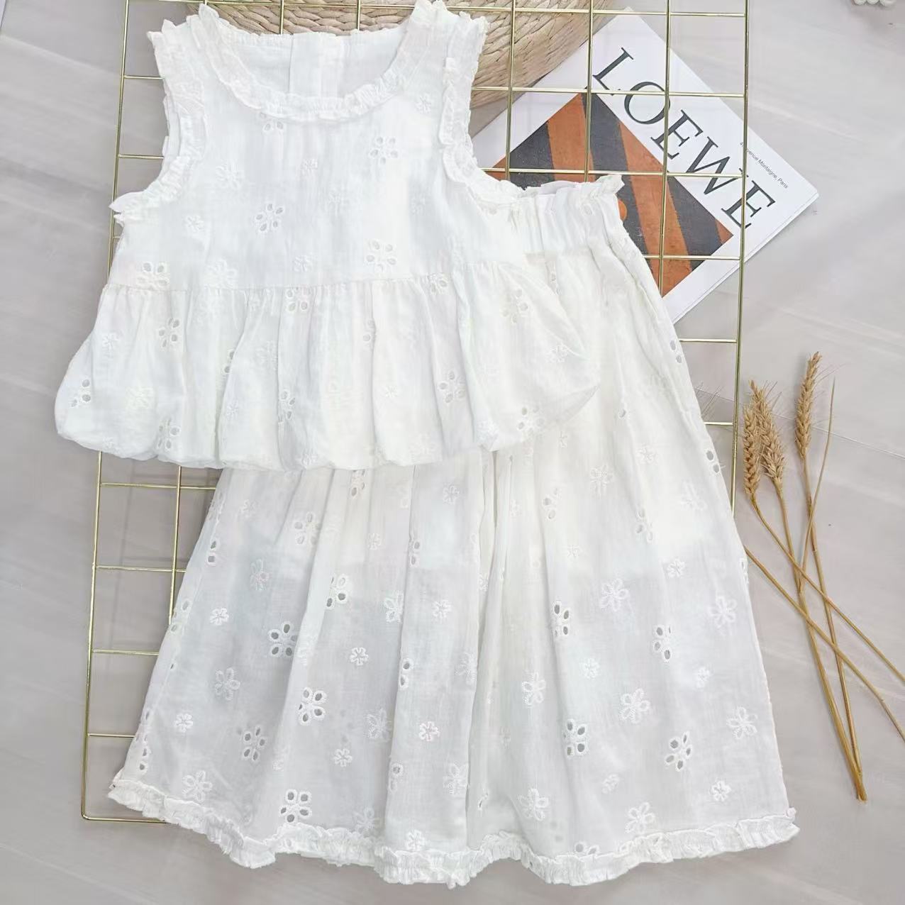 【海盐白沙】H25193女宝夏季新款套装洋气百搭