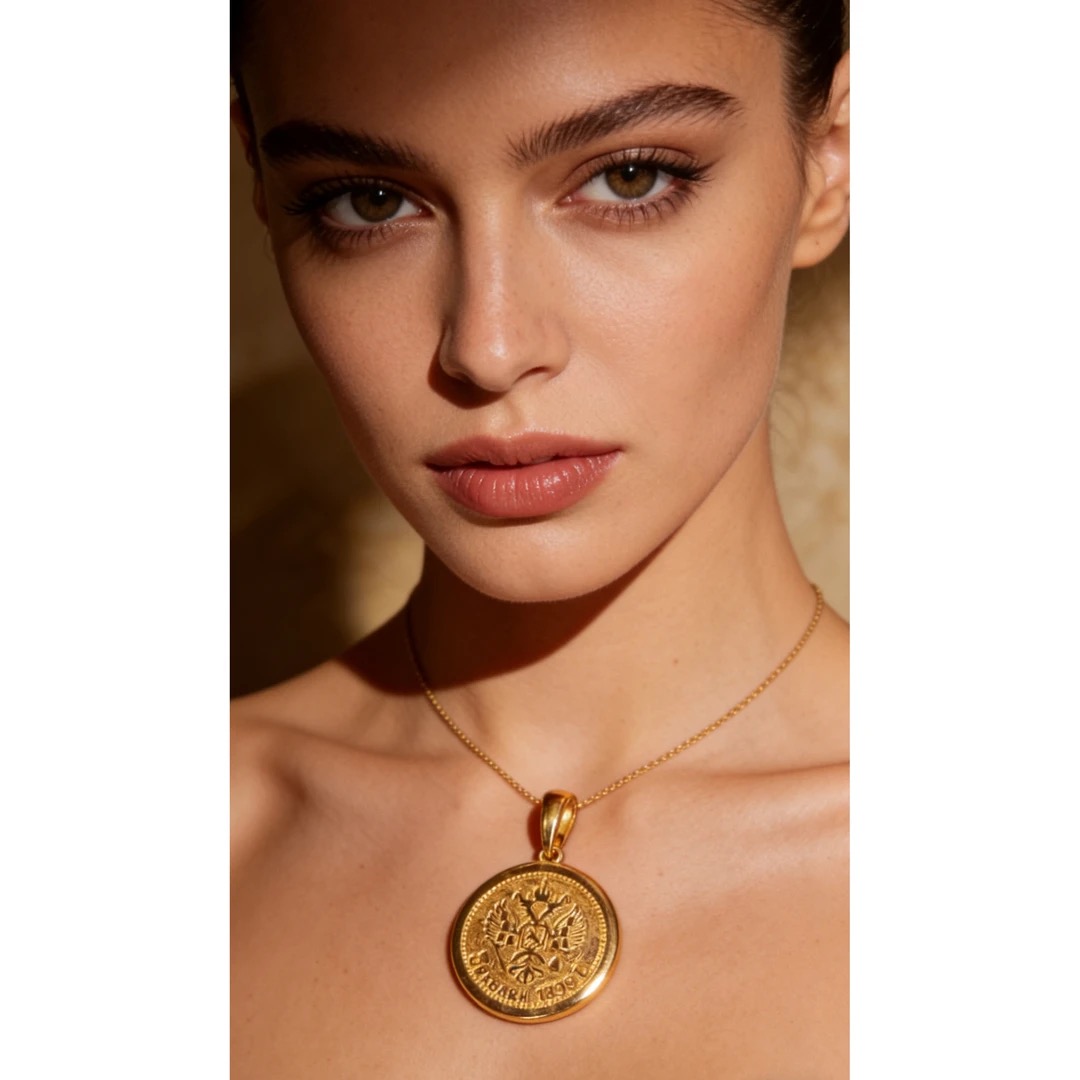 铜合金吊坠 金色法式简约锁骨合金吊坠饰品项链#20005