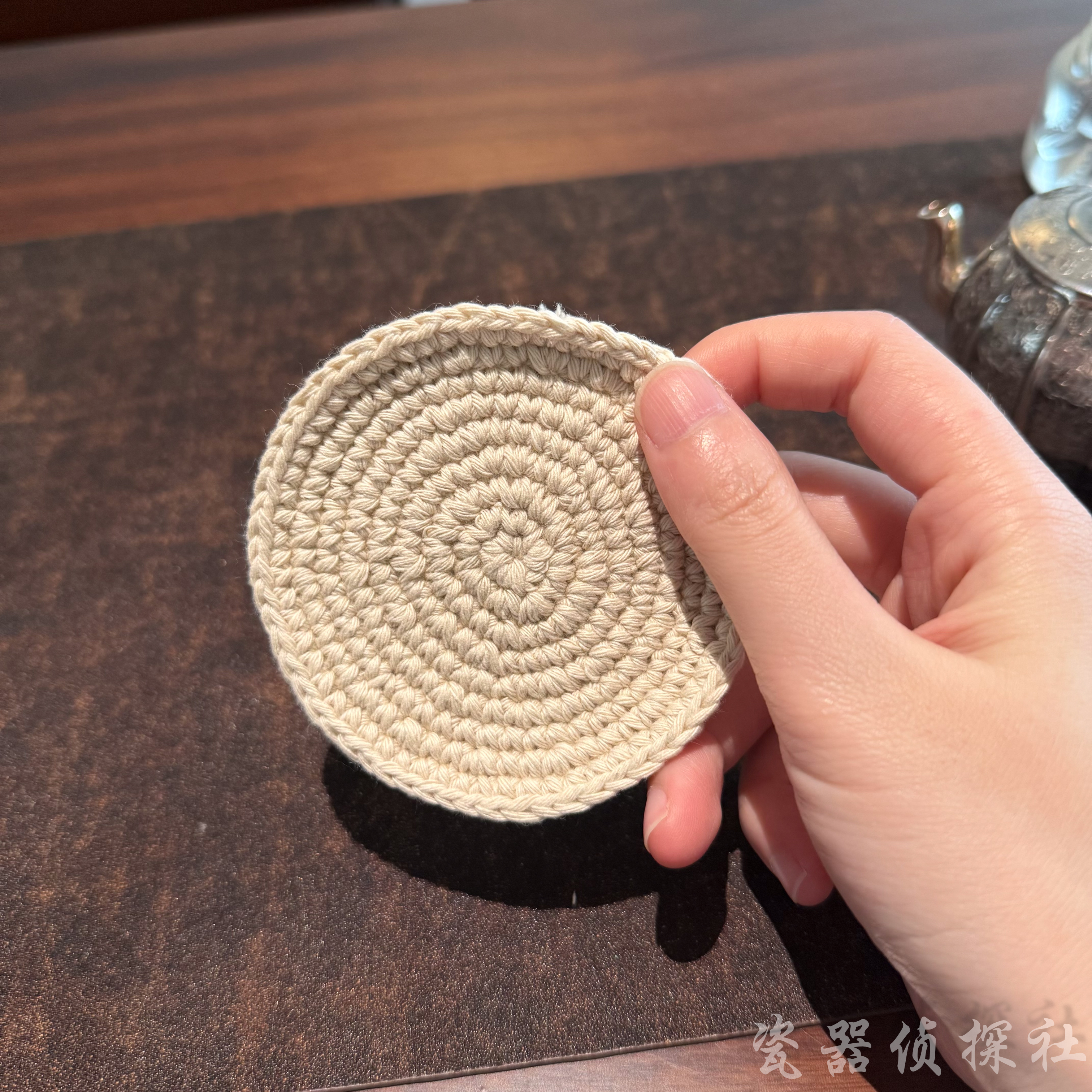 【瓷器侦探社】手工刺子绣纯棉茶垫壶承垫编制茶垫隔热垫养壶垫家用