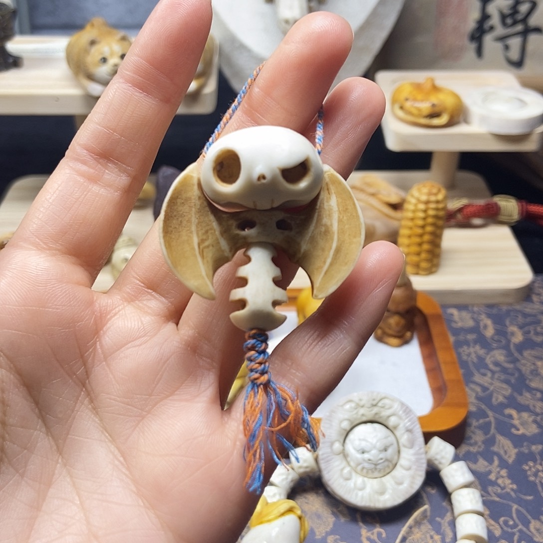 手串/手链鹿骨鹿角根付福到骷髅