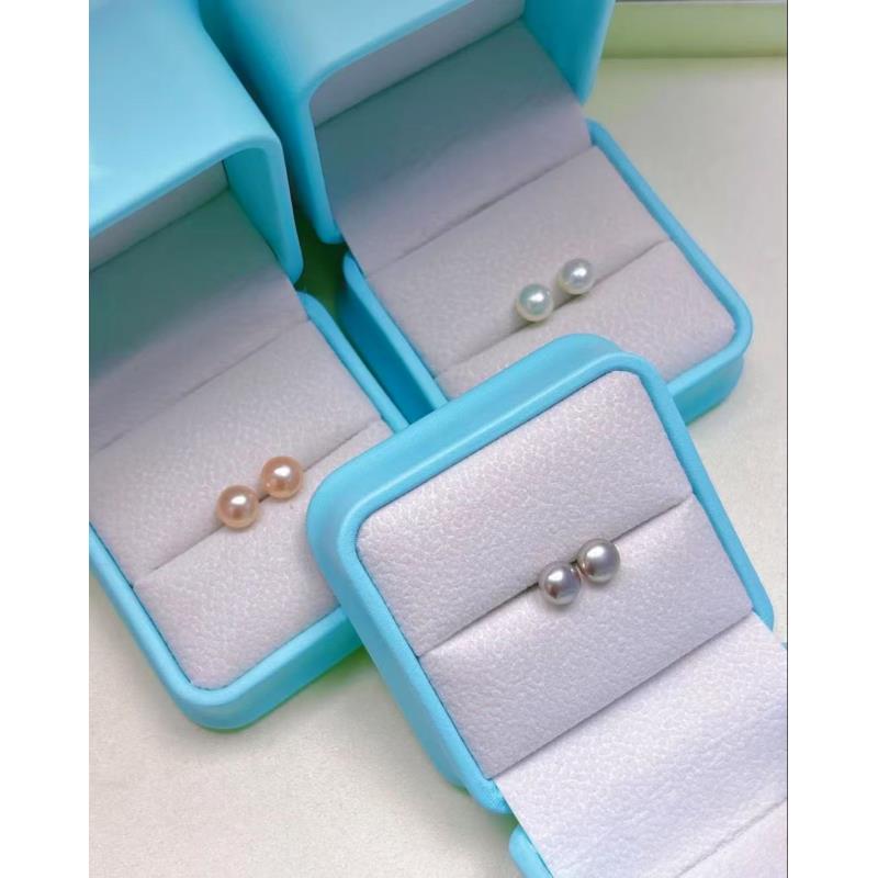 【冰哥推荐】天然珍珠耳钉百搭精致6-7mm 多样性发3对     