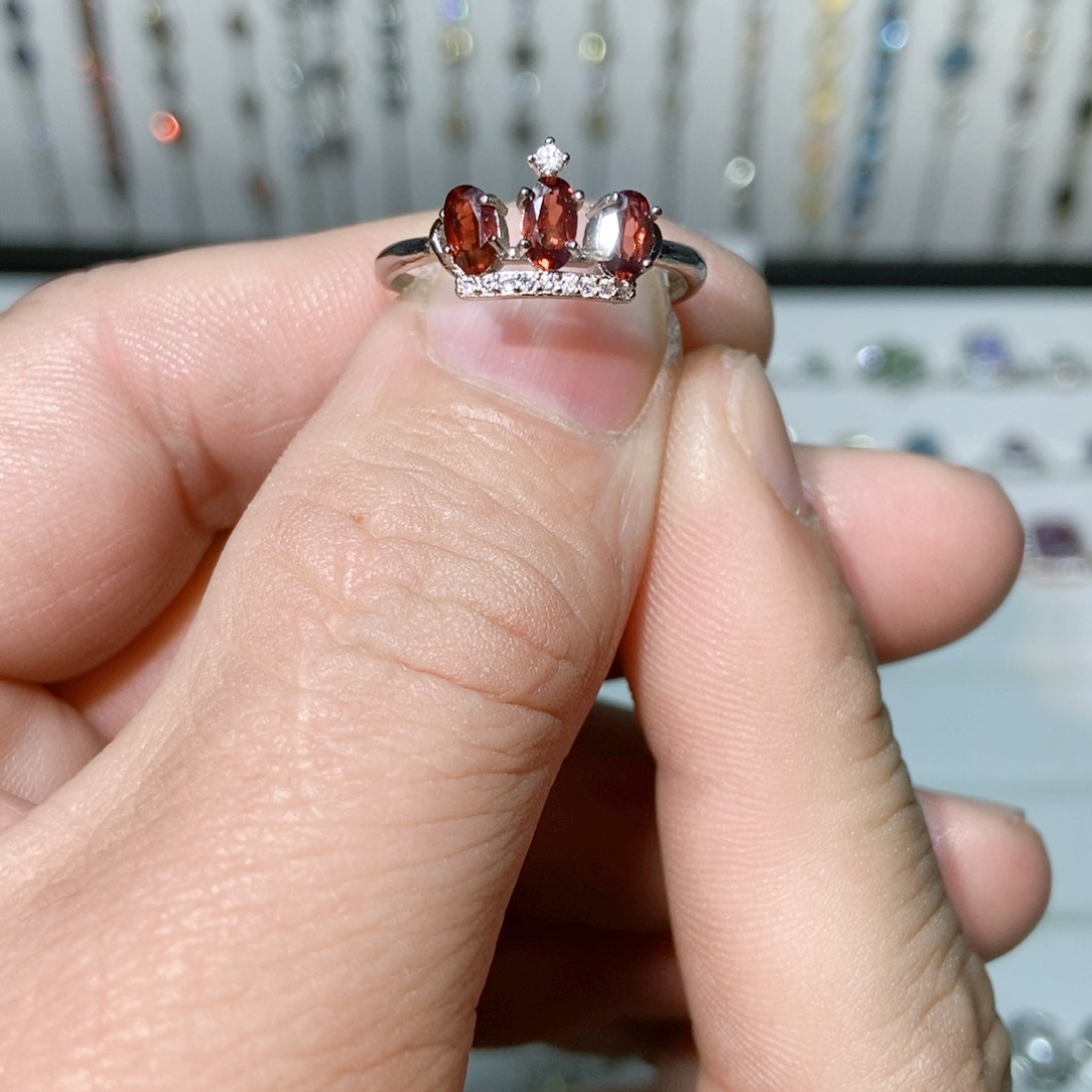 绿水晶戒指银S925镶嵌