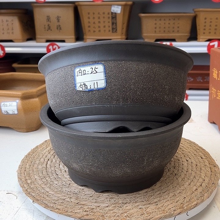 紫砂花盆蛇年大吉