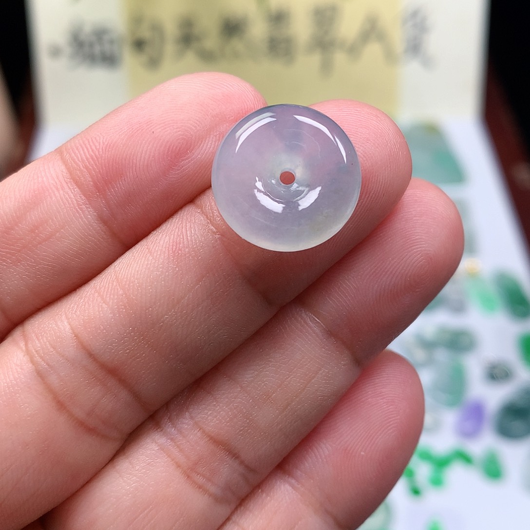 翡翠裸石缅甸天然A货翡翠冰种平安扣