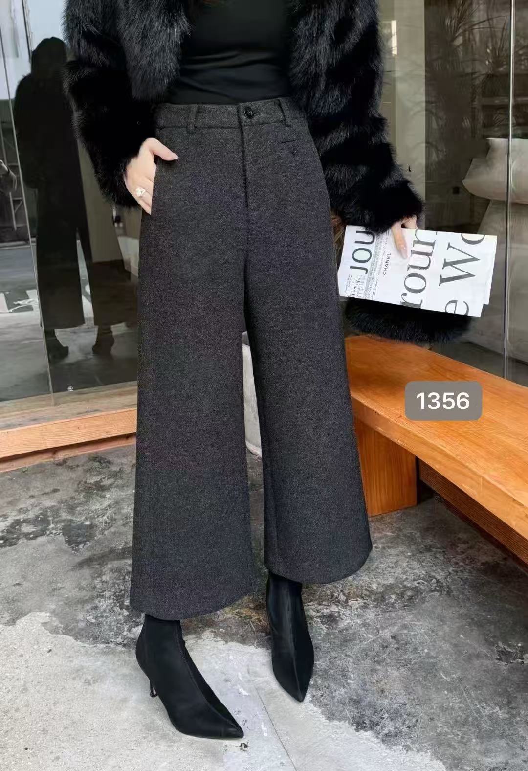 【艳艳自留】九分裤阔腿裤高腰秋冬保暖休闲裤加绒【1356】