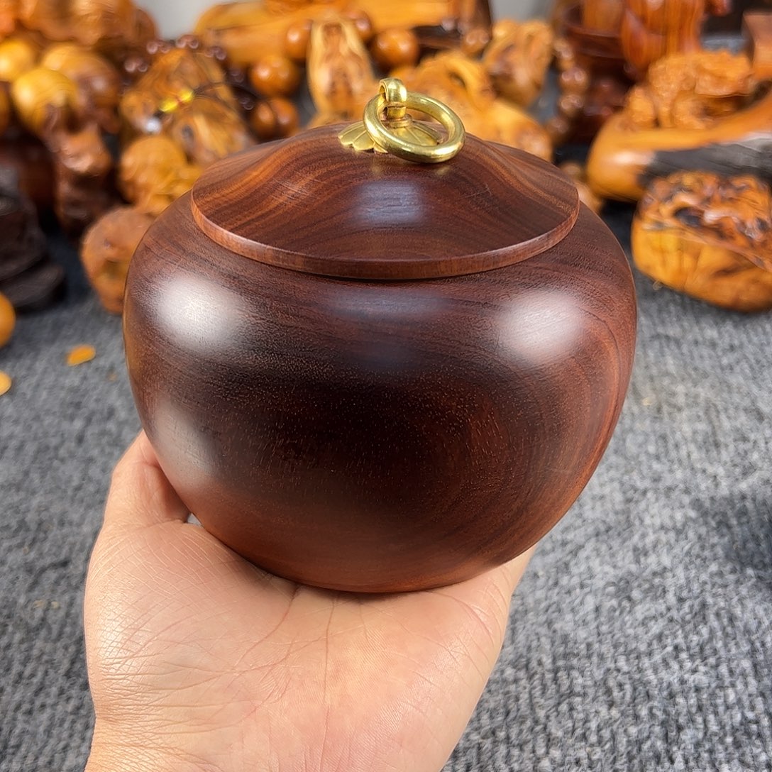 言***明黄花梨/降香黄檀海南黄花梨油梨罐子