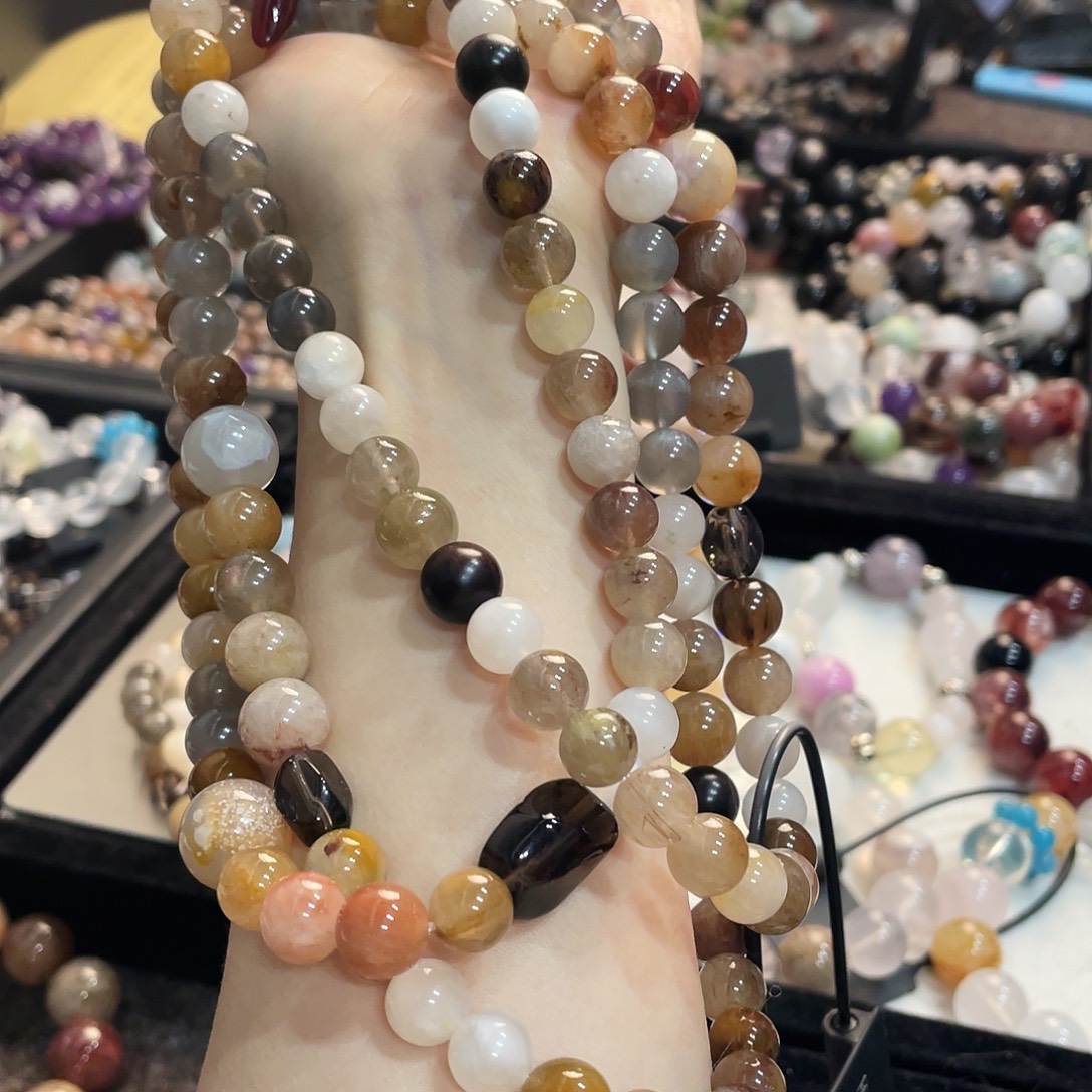 水晶未镶嵌手链兔毛双圈