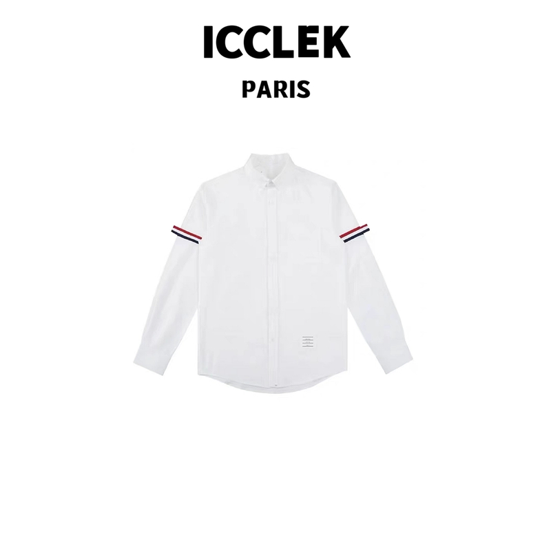 ICCLEK 经典百搭双袖织带衬衣气质休闲-2904