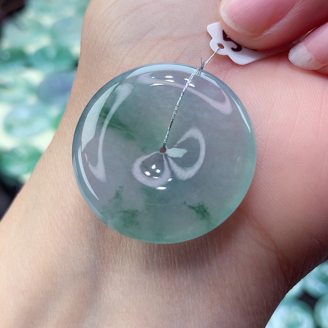 翡翠颈饰未镶嵌编号17尺寸29.3-5.8