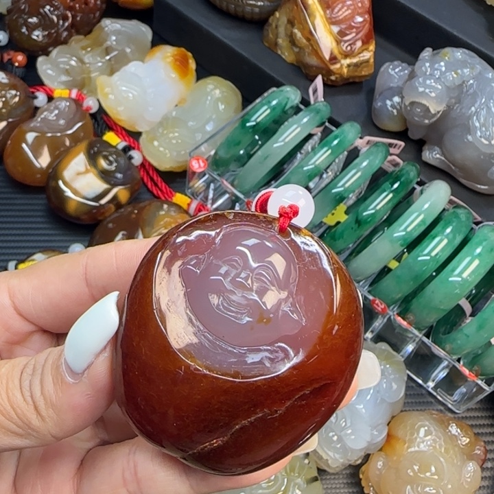 玛瑙/玉髓合金手把件