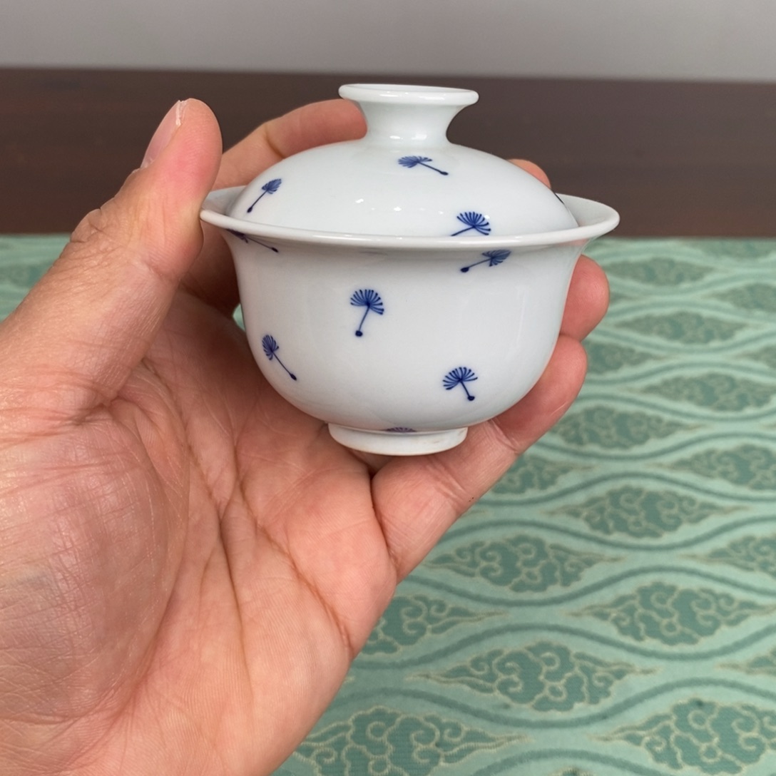 青花蒲公英岩茶盖碗80ml