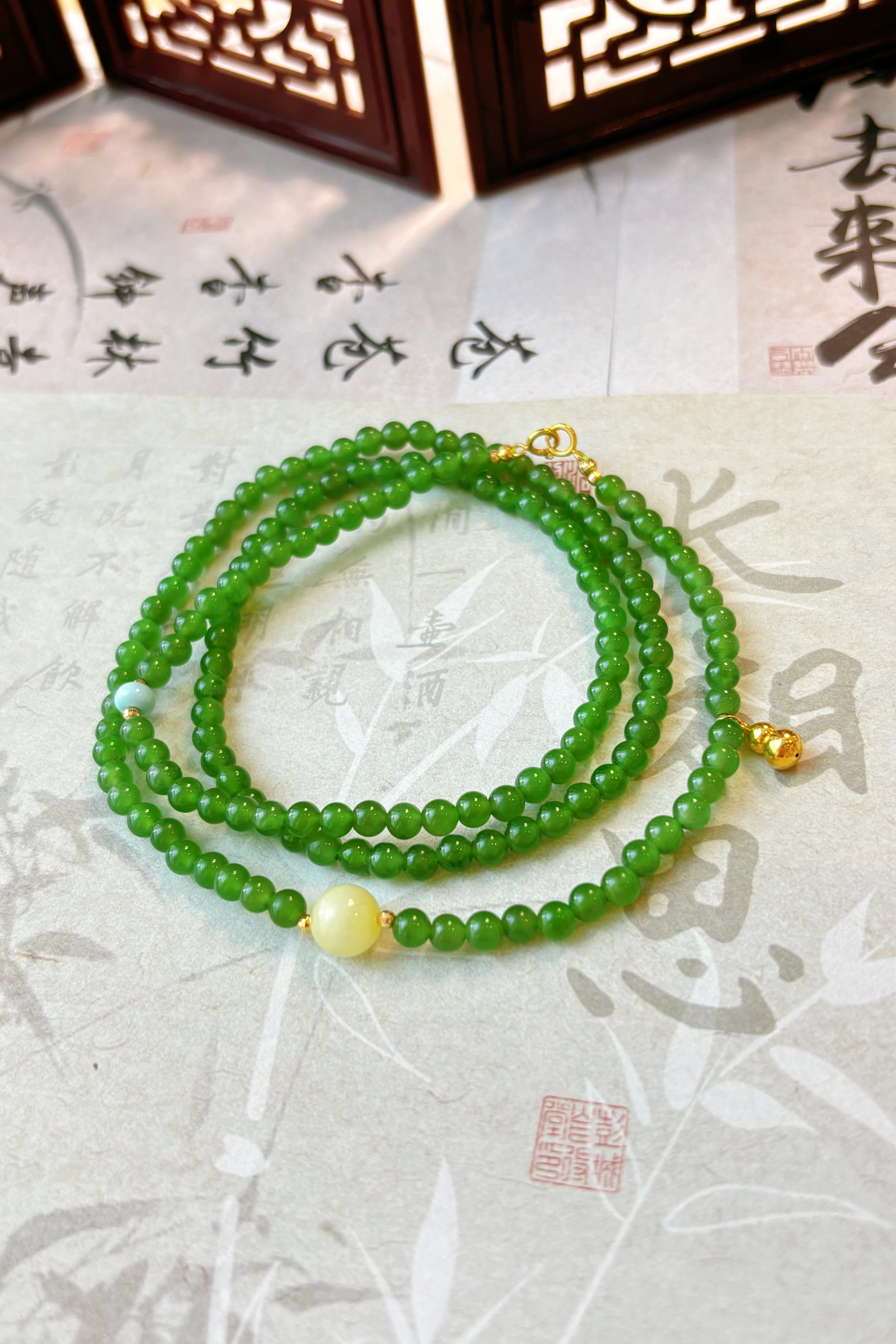 和田玉 碧玉项链 1113  多样式发一件