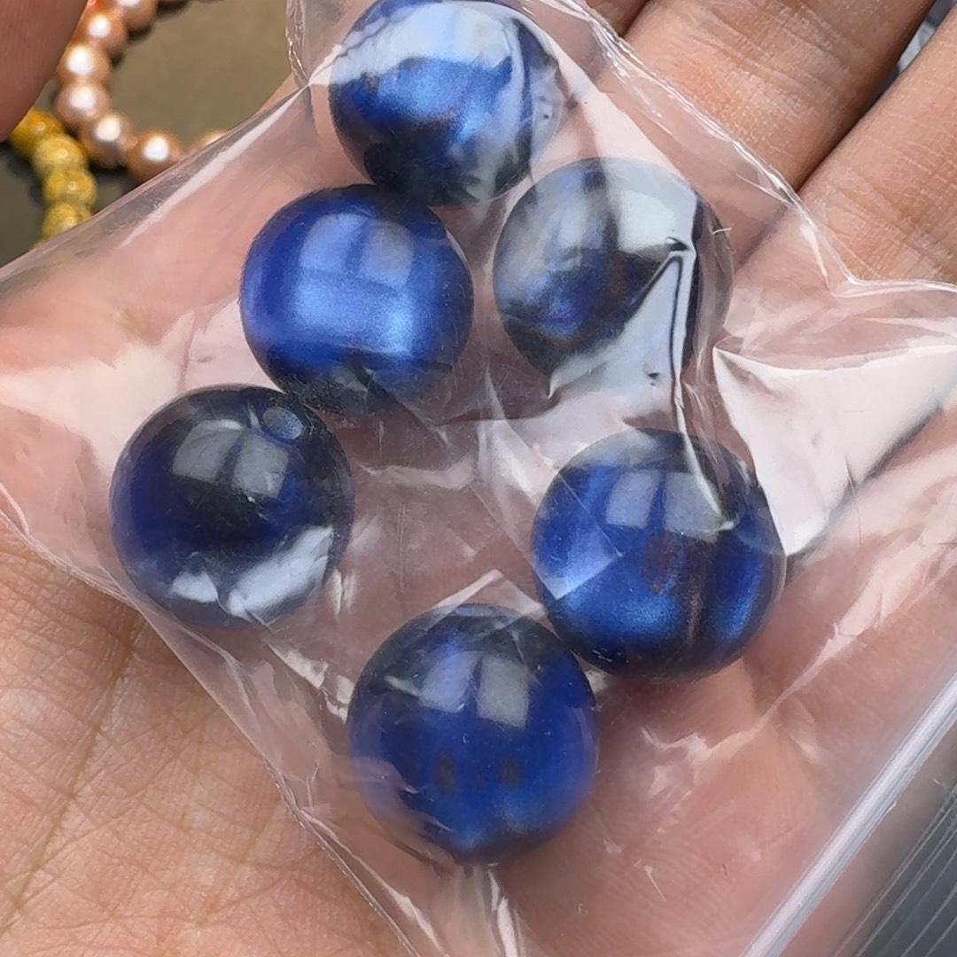 欧泊合金笔搁16mm星河蓝一颗随机发