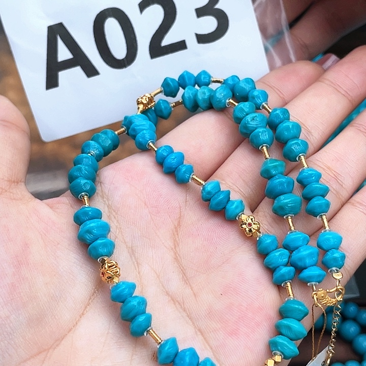 绿松石珠宝奇石18K金镶嵌