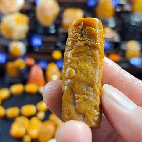 田黄石细***声田黄石摆件