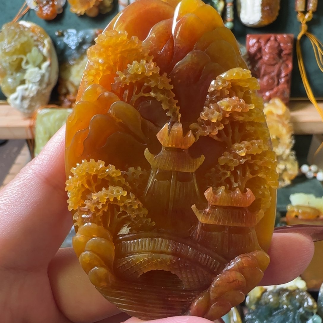 蛇纹石玉合金颈饰