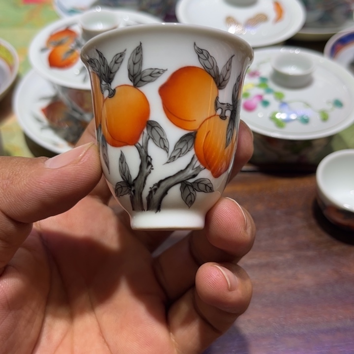  纯手绘精品盖碗杯