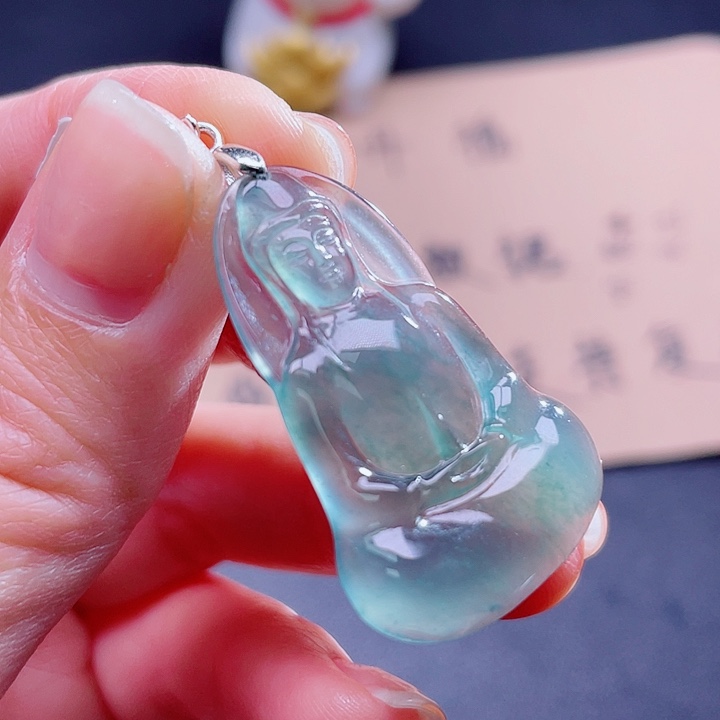 翡翠吊坠(不含链)银S925镶嵌