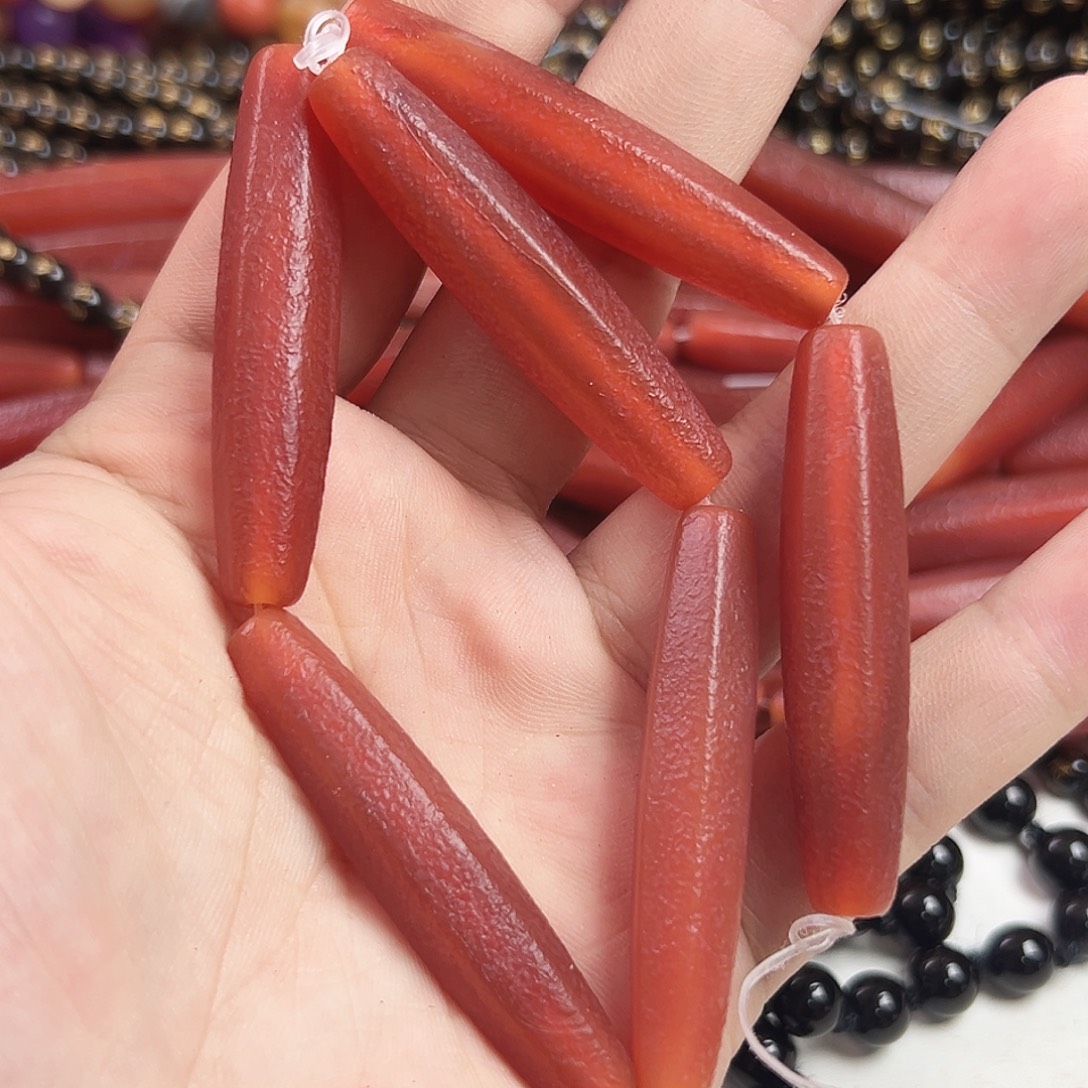 玛瑙/玉髓合金珠宝半成品A57. 老玛瑙一条10-50mm