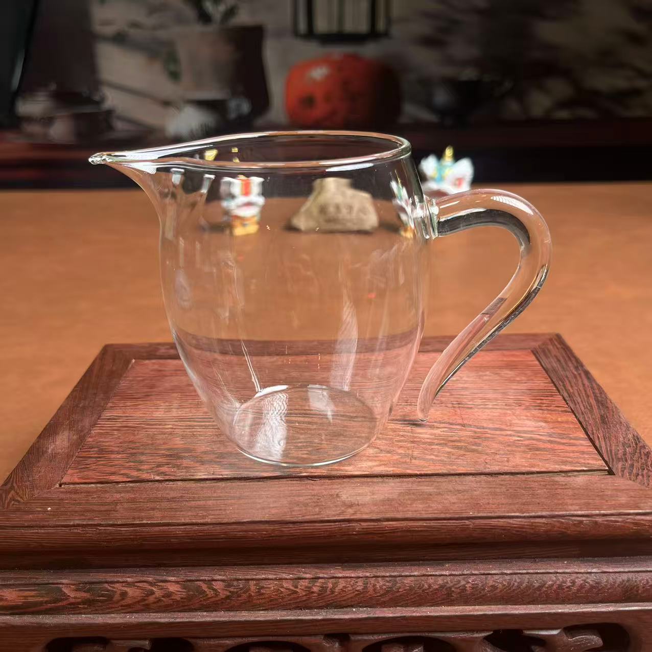 玲珑玻璃公杯白把-2870