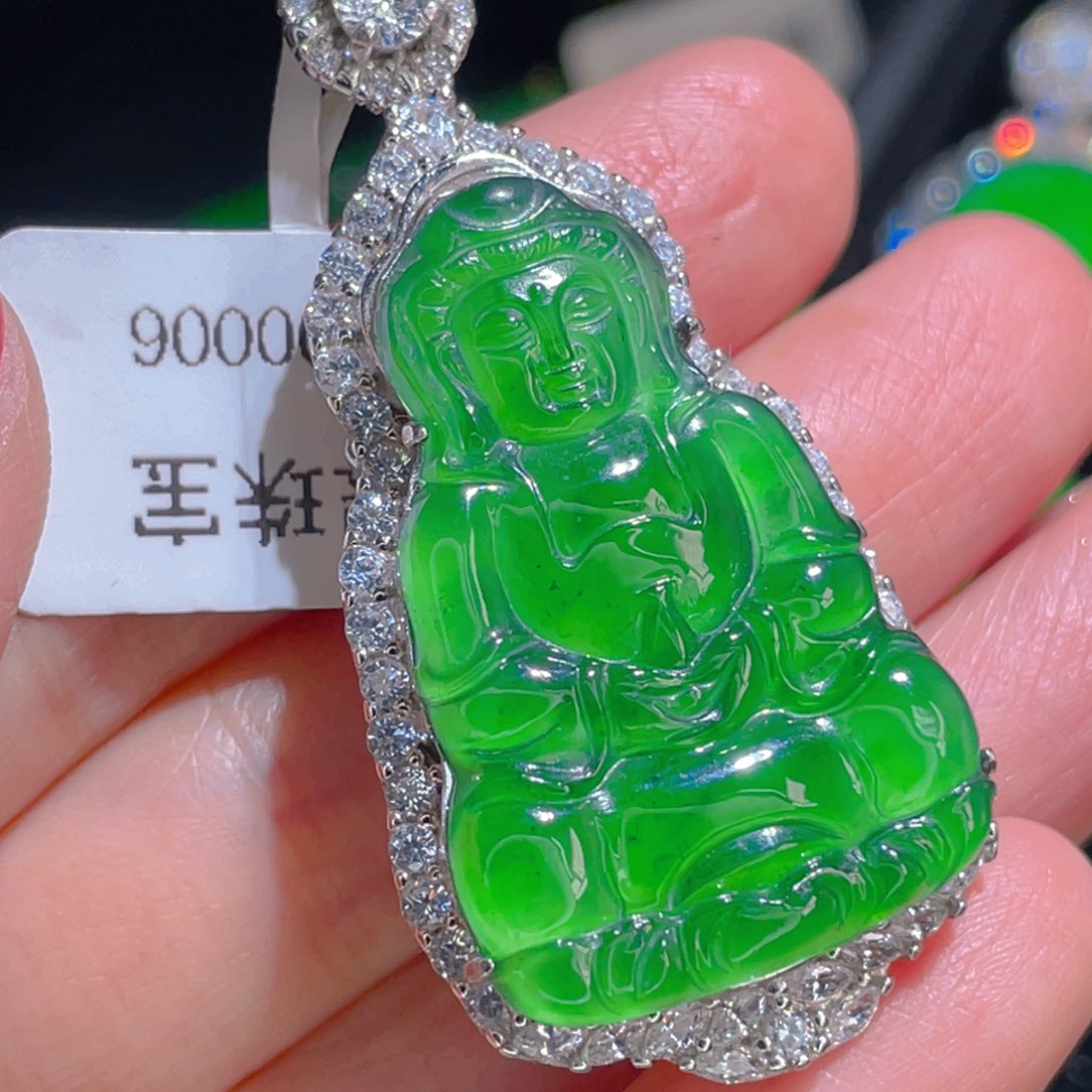 翡翠吊坠(不含链)银S925镶嵌