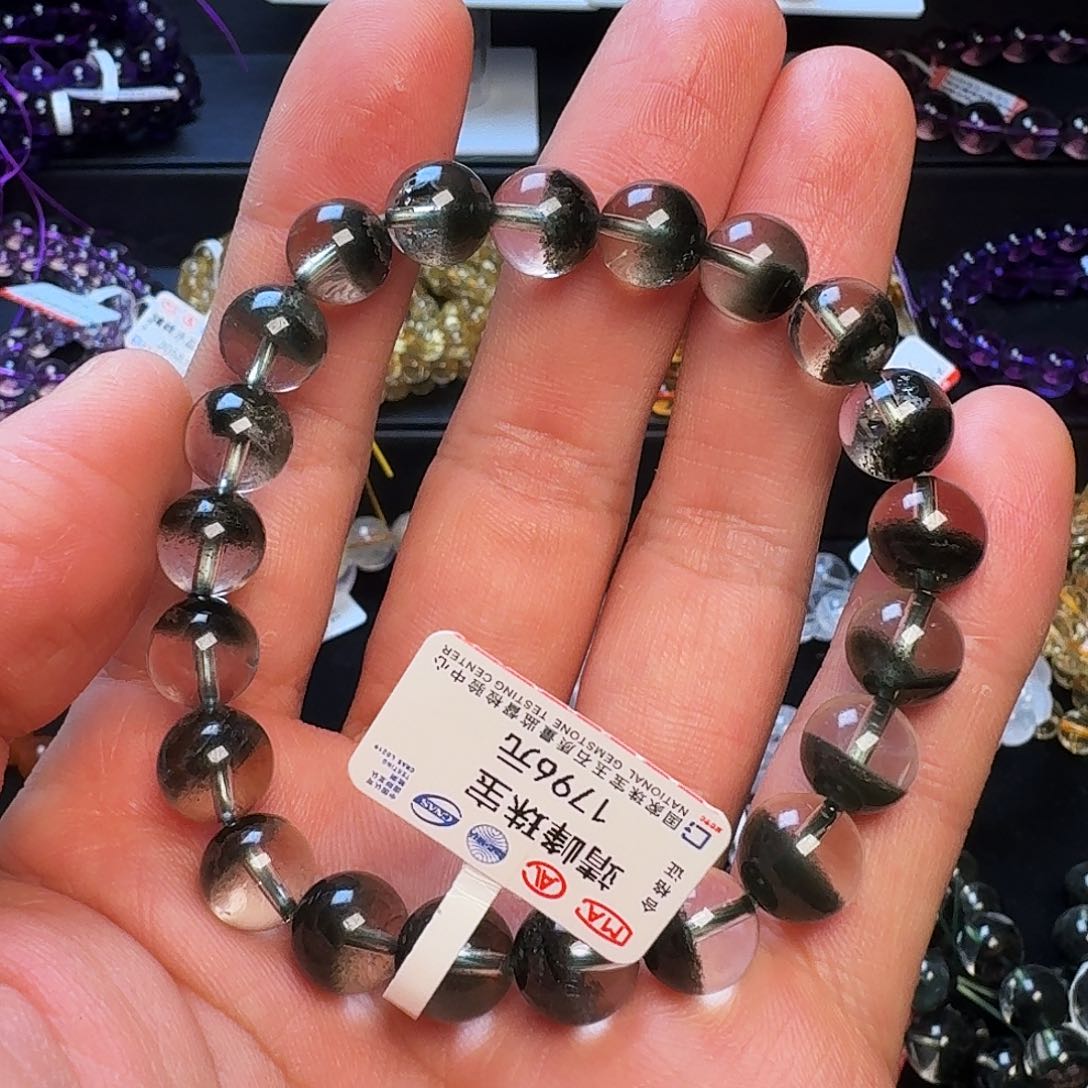 水晶手链未镶嵌绿幽灵9mm