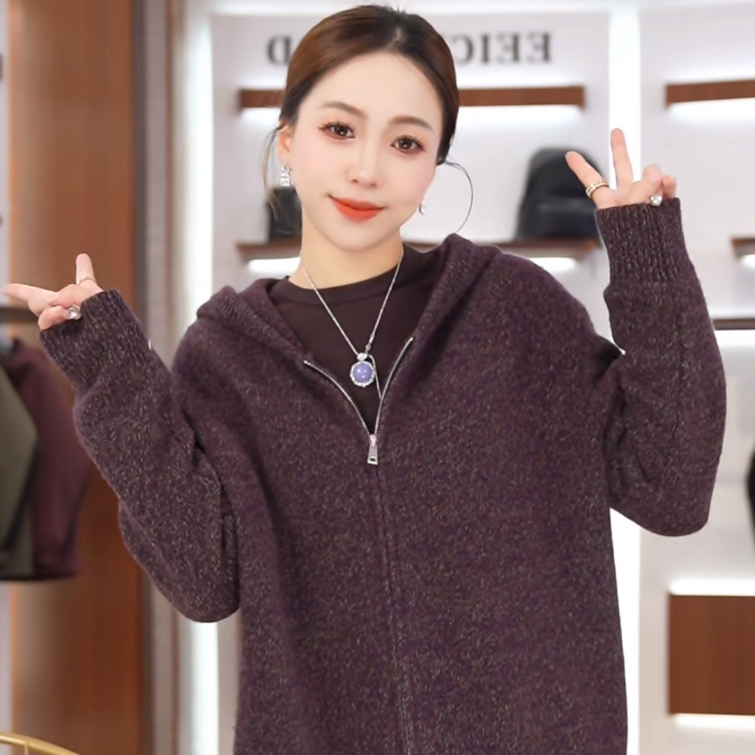 【李美丽专属】2025新款立领宽松型针织女衫气质ins时尚长袖2310