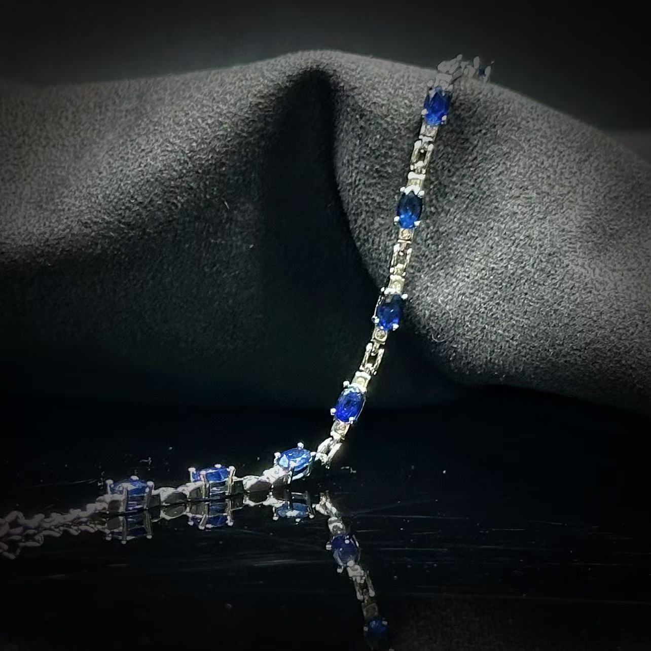 培育蓝宝石SJ1130色卡/ Royal Blue /VVD  Sapphire手链