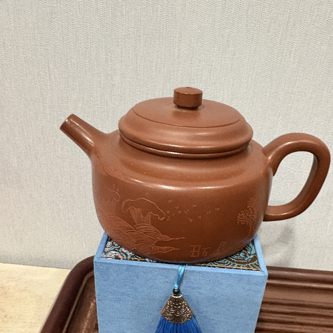 宜兴紫砂壶原矿底槽青德钟390cc