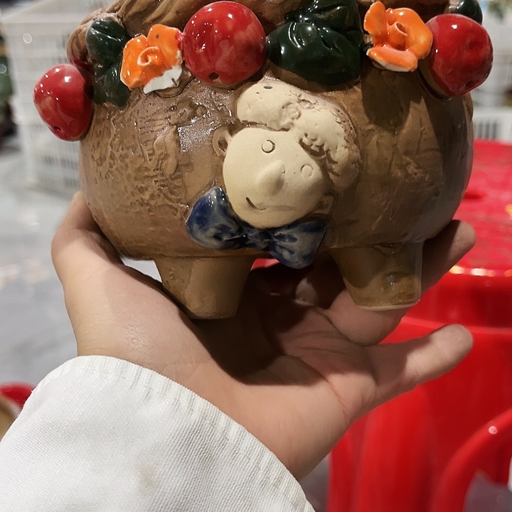 瓷片花盆多肉植物艺术品