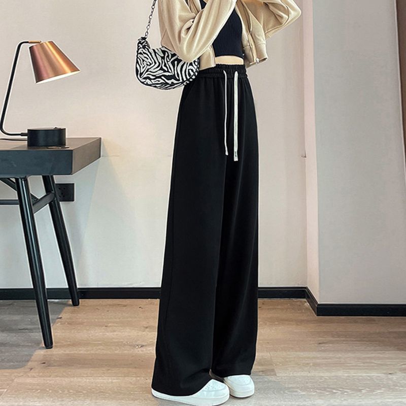 新款大码A303黑色阔腿裤高腰显瘦直筒长裤（以主播手里实物为主）