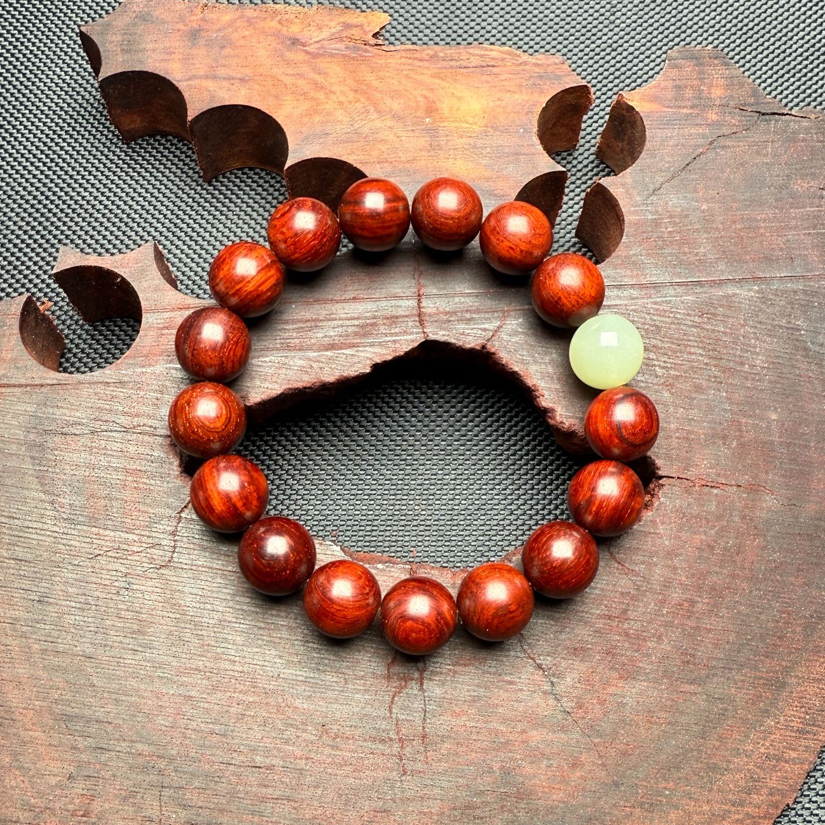 印度小叶紫檀 檀香紫檀 12mm搭配精致佩戴单圈手串 男女手串